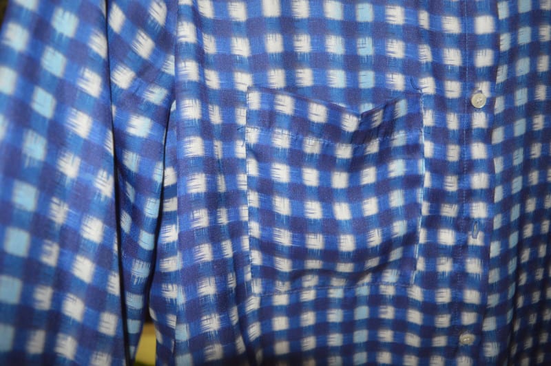 Poché avant plaquée chemiser carreaux bleu blanc